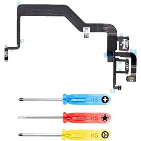 MMOBIEL Power Button Volume Flex Cable Compatible with iPhone 12/12 Pro - Power On/Off Button Replacement - Incl. Mute Switch and Screwdrivers