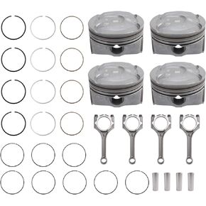 Carbhub 4 Set Connecting Rod Piston Kit for Kia Rio Soul for Hyundai Accent Vel oster 1.6L Replace for 23041-2B600, 23041-2B610, 23041-2B620, 23410-2B600,23510-2B010