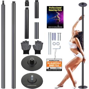 مجموعة عمود الرقص الثابت من رنماستر بريميوم | عمود تمرين محمول وقابل للإزالة 45 مم للنادي، والحفلات، والمنزل، سهل التجميع، هيكل فولاذي متين وآمن | حماية مطاط السيليكون in Kuwait