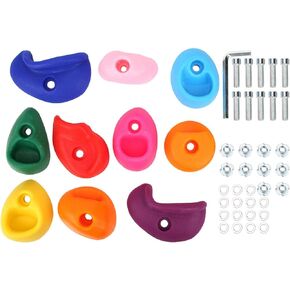 CHICIRIS Non‑Toxic PE Plastic Multi‑Colored Climbing Holds, Large Rock Wall Grips, Climbing Holds for Outdoor