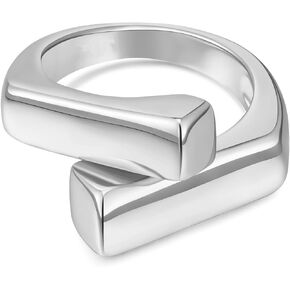 AOLIMI Gold/Silver Chunky Open Ring Adjustable Fashion Statement Ring for Women Ladies Gift