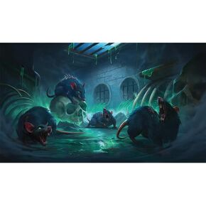 Fantasy North - Plague Rats - TCG Trading Card Game Playmat and Mouse Pad - 24 x 14 inches - Perfect for Magic MTG Commander Pokemon Yugioh and Other Card Games