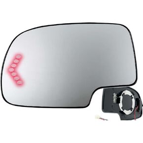 APA Replacement Mirror Glass for 2003-2006 TAHOE YUKON ESCALADE AVALANCHE SUBURBAN Power Heated with LED Signal Driver Left Side 88944391 GM1324102
