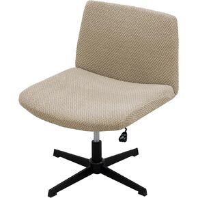 LiveGo Armless Chair Slipcover Armless Office Desk Chair Cover Knitted Jacquard Modern Vanity Chair Cover Wide Seat Computer Task Chair Cover Mid Back Accent Chair Cover (Pink)