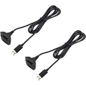 DUNSIHUI Black USB Charging Cable Wire Replacement Charger Compatible with Xbox 360 / Xbox 360 Slim Wire Less Game Controllers Charge and Play Kit