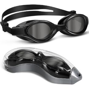 Aegend Polarized Swim Goggles, Upgraded Swimming Goggles High Nose Bridge Soft Silicone Anti-Fog No Leakage Adults Men Women