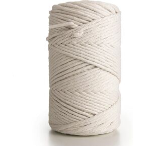 MB Cordas Macrame Cord 5mm Single Strand Twisted 393 feet String Natural Cotton Cord for Crafts Plant Hanger DIY Projects