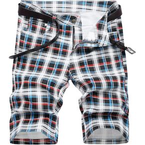 MLANM Men's Casual Denim Shorts Classic Fit Distressed Summer Fashion Ripped Jean Shorts
