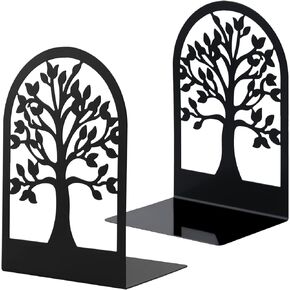 MSDADA Bookends, Premium Book Ends for Shelves, Non Skid Metal Bookend for Heavy Books, Book Ends for Home Office Decorative, Abstract Art Design Book Stopper Holder Supports (1pair)