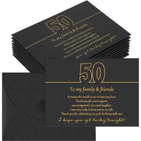 Sayglossy 100 Pcs 50th Birthday Lottery Ticket Envelopes for Guests 4.3x3.15 in Lottery Tickets Holder with Heart Shaped Clasp Thank You Message for 50th Birthday Party Favors Souvenirs Gifts Supplies