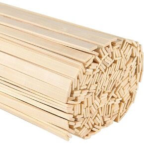 ZOENHOU 500 PCS 16 Inch Natural Bamboo Sticks for Crafts, Wooden Craft Sticks, Bamboo Sticks for Parol Making Molding Building Supplies