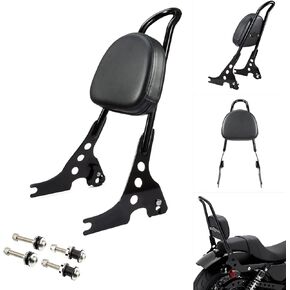 Benlari Passenger Backrest Detachable Sissy Bar Pad Compatible 2004-2024 for Harley Davidson Sportster XL1200 XL883 SuperLow Iron 883 1200 48 Black