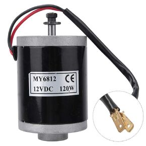 Electric Brushed Motor, MY6812 12V 120W Keenso High Speed Small Brushed Motor Permanent Magnet DC Gear Motor with Belt Pulley for E Bike Electric Scooter