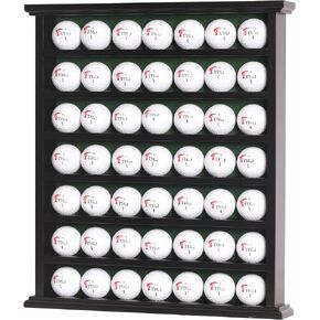 رف خزانة DisplayGifts Golf Gift 49-Golf Ball Display Case، بدون باب مفتوح، إطار بلمسة نهائية سوداء