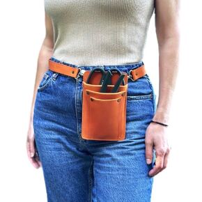 Leather Garden Tool Belt For Women - Orange Gardening Belt - Handmade Florist Tools - Gardner Belt - Best Gifts For Gardeners - Gardening Tool Belt - Florist Apron - Garden Belt For Women