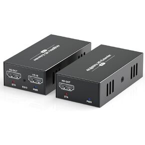 4K HDMI Extender Ultra HD 4K@60Hz Over CAT5e/6/7 Ethernet Cable, Up to 200ft(60m), with IR Control & Loop Out & EDID, for Extended Video and Audio, HDCP 2.2 HDMI2.0