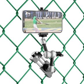 Proanko Action Camera Phone Fence Mount for iPhone, Phones, GoPro, Mevo Start Chain Link Fence Mount for Recording Baseball/Softball/Tennis Made of Aluminium(M3)
