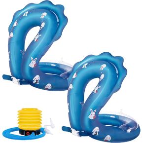 2 Pcs Floaties Swim Vest for Child- 30-90 lbs Kids Swim Float Trainer Vest- Inflatable Pool Floats Swimming Ring Float Tube with Adjustable Safety Buckle & Double Surround Air Bag for Boys Girls
