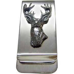 Kiola Designs White Tailed Stag Deer Head Money Clip
