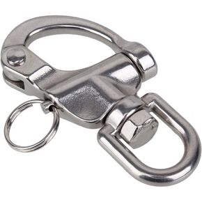 Marine Part Depot Stainless Steel Swivel Eye Snap Shackle 3-1/4"
