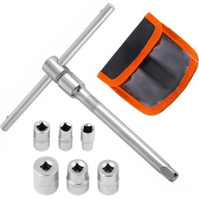Folding Mini 1/4" Drive T-Handle Socket Wrench Set,Small T-Handle Home Repair Kit for Motorcycle Yamaha YZ250X YZ250 YZ250F