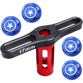 17mm Wheel Nuts 17mm Wheel Wrench Tool for Traxxas Maxx WideMaxx E Revo 2.0 Summit T-Maxx RC Monster Truck Wheels Tires (w/Blue Nut)
