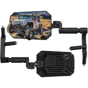 أبواب مرايا JOYTUTUS معطلة متوافقة مع Wrangler JL Gladiator JT، مرايا جانبية Wrangler JL مع أبواب مغلقة لـ Gladiator Wrangler 2018-2024، رؤية أوسع لا اهتزاز وتمايل