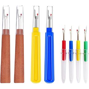 BEADNOVA Seam Ripper 8 قطع من قطع الخيوط، مزيل الغرز الصغيرة والكبيرة، مزيل الغرز، ممحاة الغرز، مزيل العلامات للملابس والتطريز (3 أنماط)