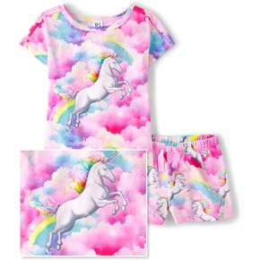 The Children's Place Girls Sleeve Top and Shorts 2 Piece Pajama Set