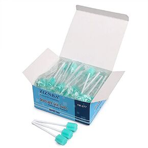 ZIZNBA Disposable Mouth Swabs Sponge - Unflavored & Sterile Oral Swabs Dental Swabsticks for Mouth Cleaning (50PCS）