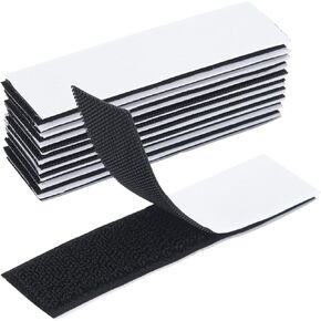Hook and Loop Strip Roll 1in x 20ft Mounting Tape Interlocking Tape Fastener Carpet Tape Roll with Self Adhesion Black