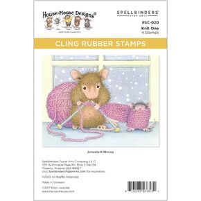 Spellbinders Knit One Cling Rubber Stamp Set, Red