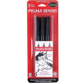 Sakura 50206 4-Piece Pigma Sensei Inking Set,Black