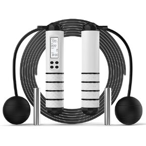 IOVFIT Adjustable Workout Jump Rope with Calorie Counter | Tangle-Free, Rapid Speed Skipping Rope for Fitness, Gym | Ideal for Women, Men, Kids | 9.85ft