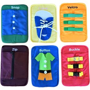 SENSORY4U Learning to Dress Busy Board - Montessori-Inspired Educational Toy for Toddlers and Kids, Develops Fine Motor and Basic Life Skills