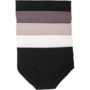 Felina Womens 5 Pack Pima Cotton Wide Waistband Hipster
