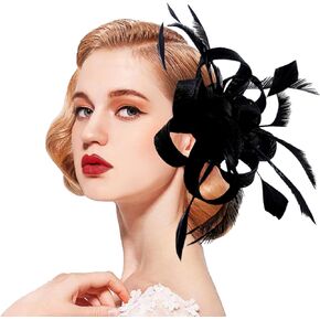 dressfan Fascinator Hat Headpiece Womens 20s 50s Vintage Headband for Kentucky Derby/Wedding/Cocktail/Wedding/Tea Party