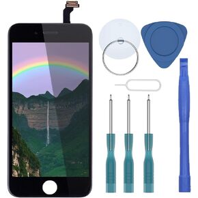 استبدال شاشة عرض LCD رقمية عالية الدقة لهاتف iPhone 6 Retina، مجموعة إطار شاشة لمس كاملة كاملة، مجموعة أدوات الإصلاح المطلوبة باللون الأسود in Kuwait