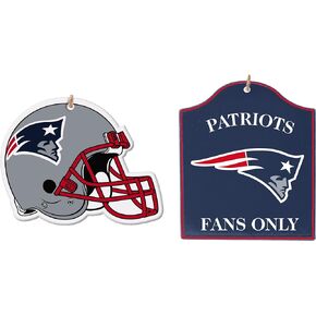 NFL New England Patriots Wooden Ornament, 2-Pack