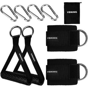 Ankle Straps for Cable Machines and Exercise Handles — Replacement Fitness Equipment for Strength Trainer. Gym Attachments for Leg Extensions, Heavy Duty Working Out Handles Accessories.