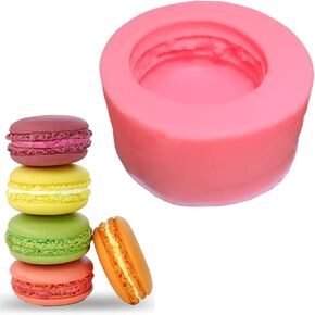 3D Macaron Silicone Mold Handmade for Fondant Cake Hamburger Baking Molds Muffin Chocolate Cookie Making Tools, Candle Soap Mould, Cupcake Cakes Candles Wax Melt Moulds, DIY Christmas Bakeware