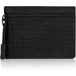 Mini Canvas Coin Purse, Small Change Pouch, Portable Change Purse with Zipper Coin Pouch Mini Change Bags for Women(Black) in Kuwait