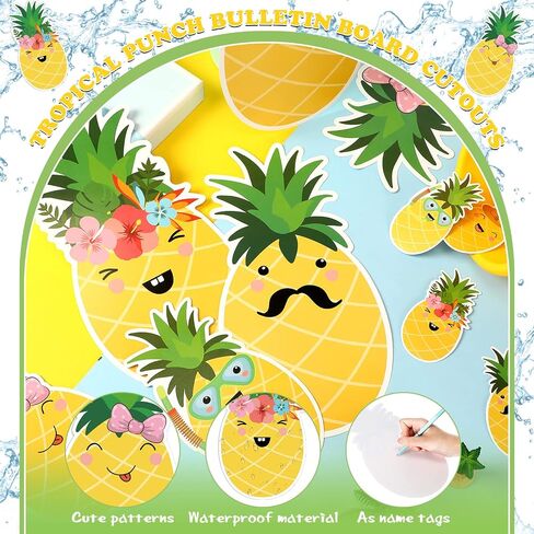 Yexiya 200 Pcs Pineapples Cutout Tropical Punch Paper Cut Outs Yellow Pineapples Shaped Paper Cut Outs Decoration for Preschool Classroom Bulletin Boards Walls Desks Window Door Party in Saudi Arabia