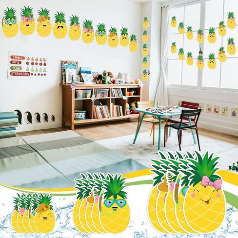 Yexiya 200 Pcs Pineapples Cutout Tropical Punch Paper Cut Outs Yellow Pineapples Shaped Paper Cut Outs Decoration for Preschool Classroom Bulletin Boards Walls Desks Window Door Party in Saudi Arabia
