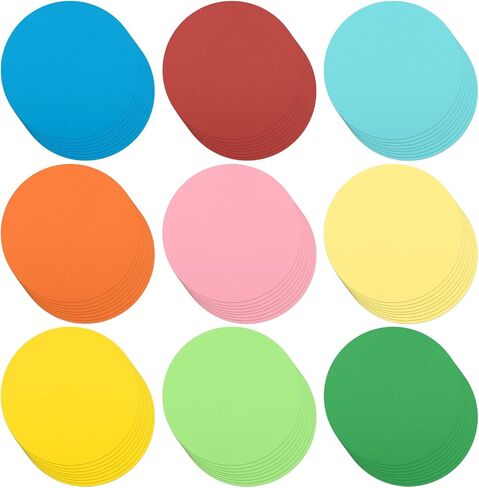 72pcs Round Paper Cutouts, Large Circle Cutouts Assorted Color Cardboard Cut Outs Circle Shape Die Cuts Bulletin Board Wall Decorations for Classroom Party Decor (9 Colors) in Saudi Arabia