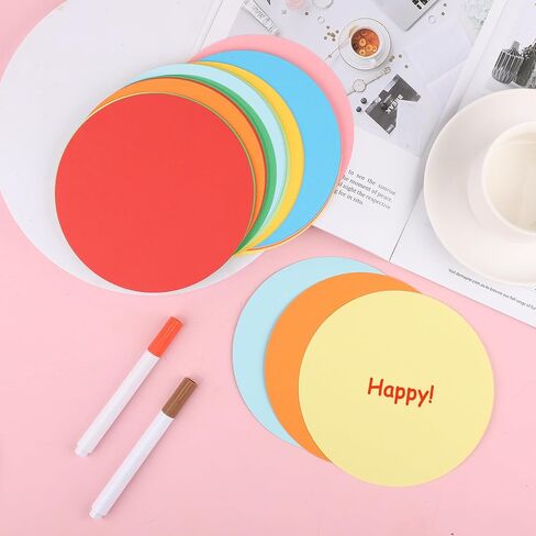 72pcs Round Paper Cutouts, Large Circle Cutouts Assorted Color Cardboard Cut Outs Circle Shape Die Cuts Bulletin Board Wall Decorations for Classroom Party Decor (9 Colors) in Saudi Arabia