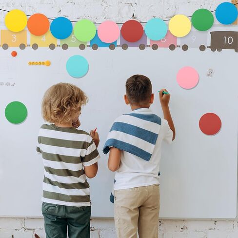 72pcs Round Paper Cutouts, Large Circle Cutouts Assorted Color Cardboard Cut Outs Circle Shape Die Cuts Bulletin Board Wall Decorations for Classroom Party Decor (9 Colors) in Saudi Arabia
