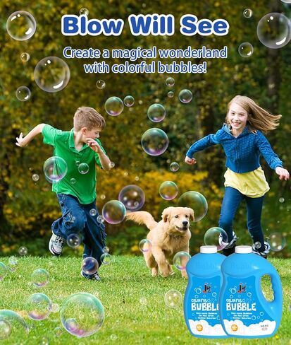 محلول الفقاعات، 1 لتر/ 33.8 أونصة من محلول الفقاعات المركز لإعادة التعبئة لآلة الفقاعات، مسدس الفقاعات، الصولجانات العملاقة، جزازة العشب الفقاعية، صانع الفقاعات للأطفال الصغار in Kuwait