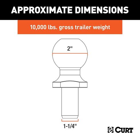 CURT 48420 Replacement SecureLatch 2-Inch Pintle Hitch Ball, 10,000, 1-1/4-Inch Shank Diameter in Saudi Arabia