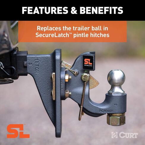 CURT 48420 Replacement SecureLatch 2-Inch Pintle Hitch Ball, 10,000, 1-1/4-Inch Shank Diameter in Saudi Arabia